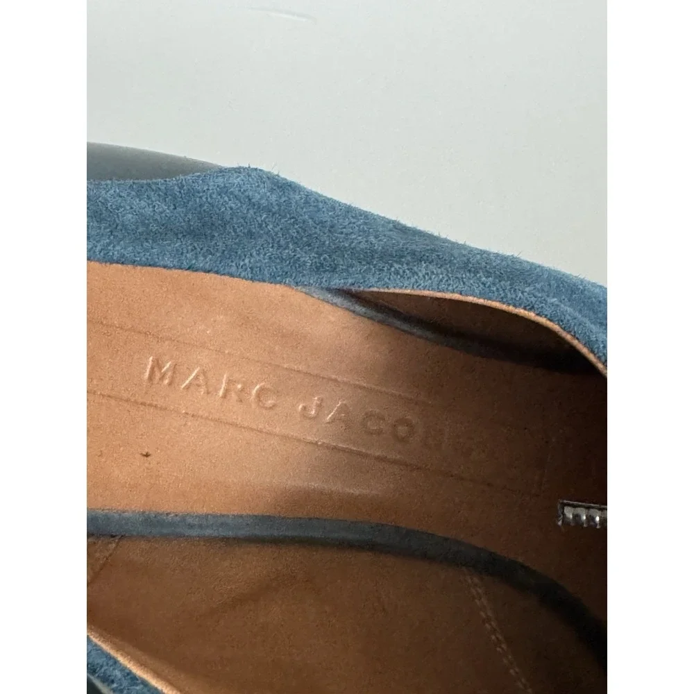Marc Jacobs Suede & Leather Tassel Lace-up Oxford Flats 37.5 us7